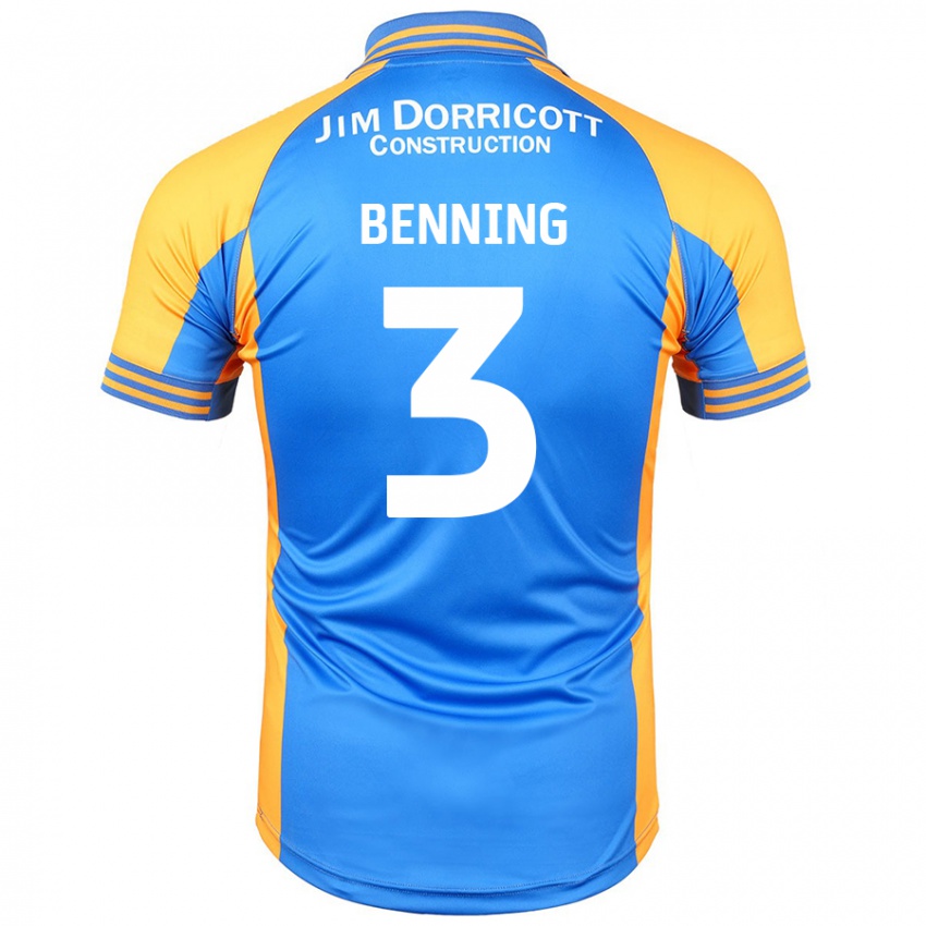 Homem Camisola Mal Benning #3 Âmbar Azul Principal 2024/25 Camisa Brasil