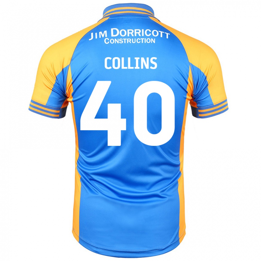 Homem Camisola Jude Collins #40 Âmbar Azul Principal 2024/25 Camisa Brasil