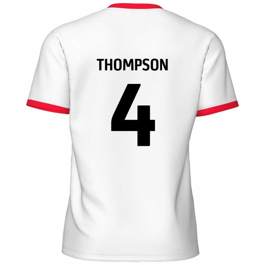 Homem Camisola Nathan Thompson #4 Vermelho Branco Principal 2024/25 Camisa Brasil