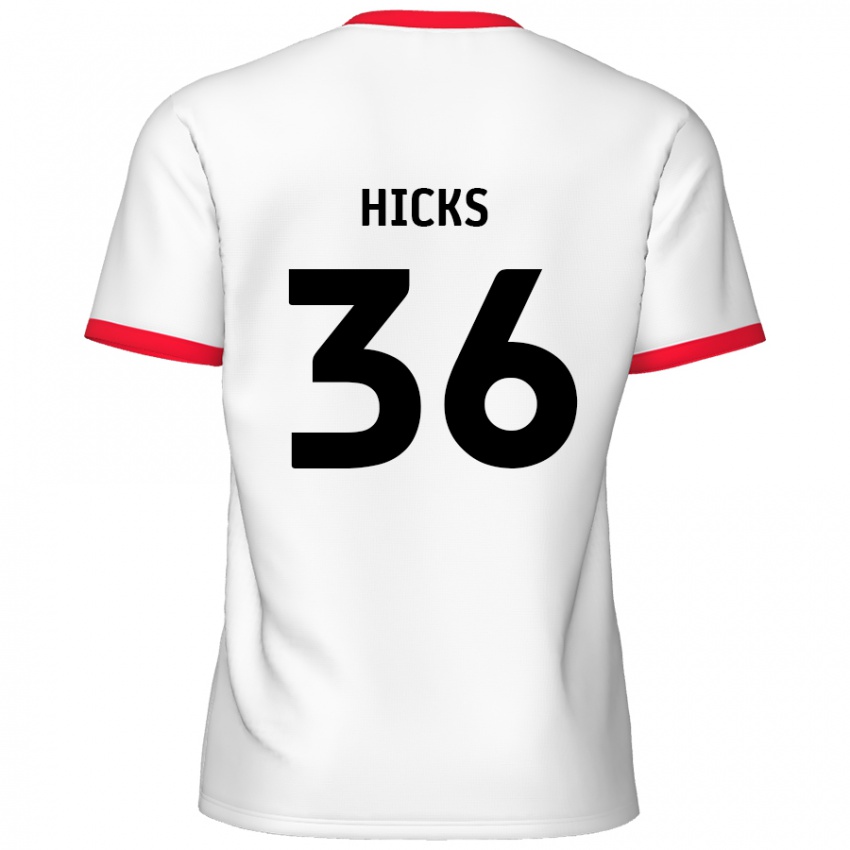 Homem Camisola David Hicks #36 Vermelho Branco Principal 2024/25 Camisa Brasil