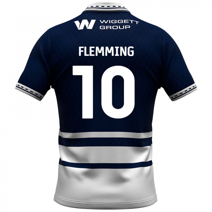 Homem Camisola Zian Flemming #10 Azul Marinho Branco Principal 2024/25 Camisa Brasil