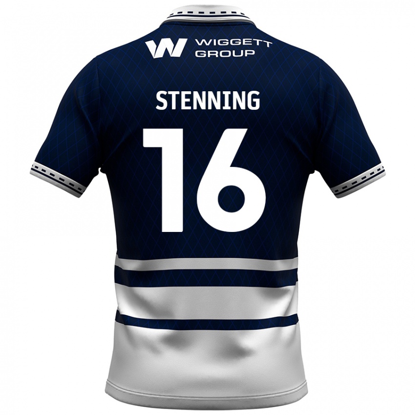 Homem Camisola Ellie Stenning #16 Azul Marinho Branco Principal 2024/25 Camisa Brasil