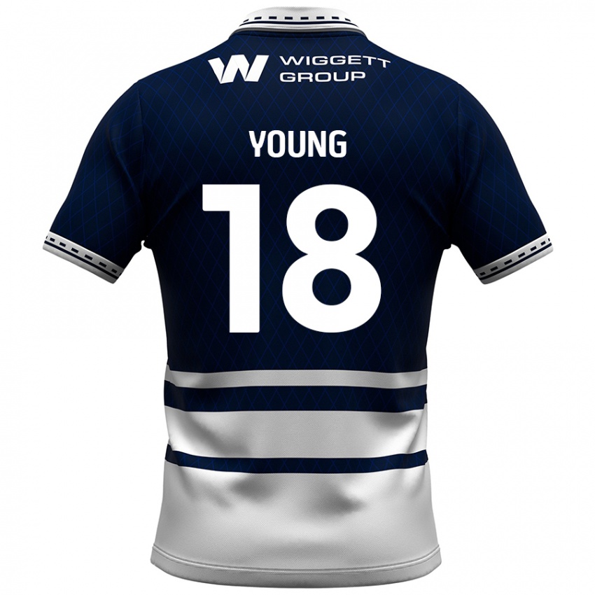 Homem Camisola Michelle Young #18 Azul Marinho Branco Principal 2024/25 Camisa Brasil