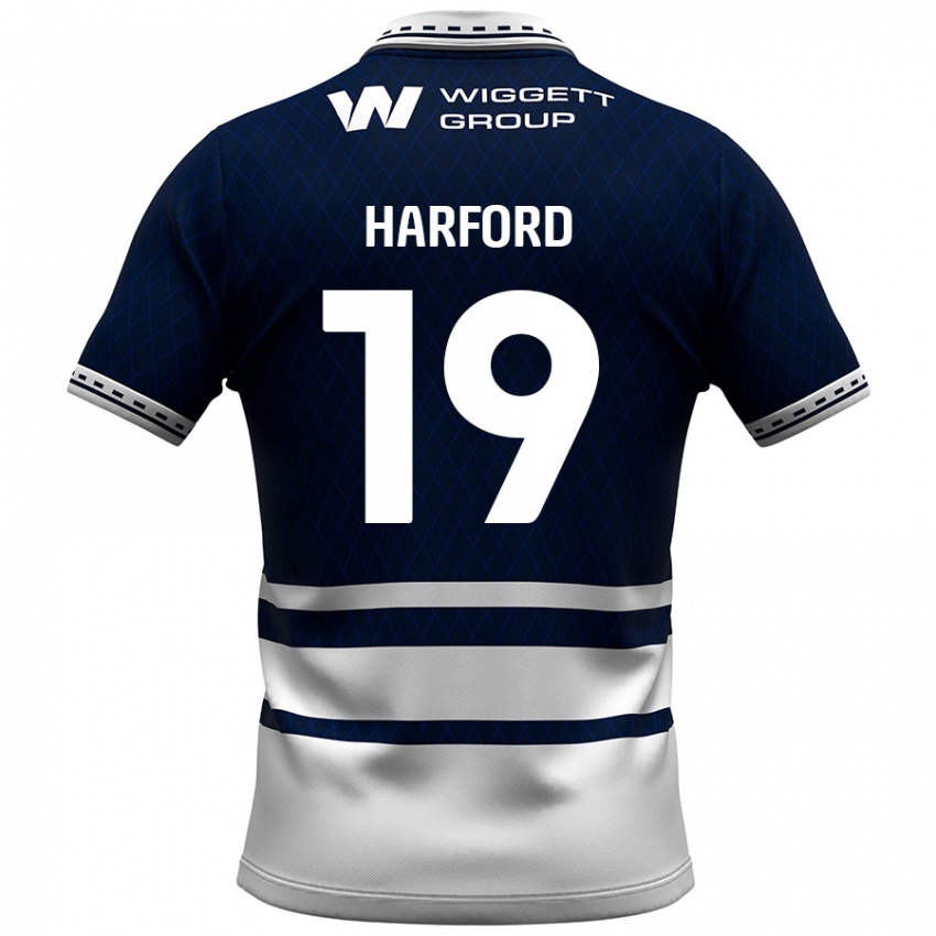 Homem Camisola Beth Harford #19 Azul Marinho Branco Principal 2024/25 Camisa Brasil