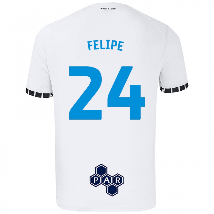 Homem Camisola Felipe #24 Branco Principal 2024/25 Camisa Brasil