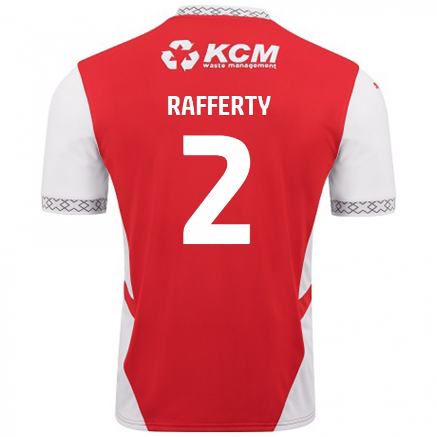 Homem Camisola Joe Rafferty #2 Branco Vermelho Principal 2024/25 Camisa Brasil