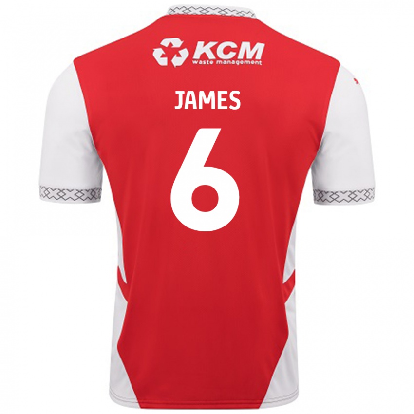 Homem Camisola Reece James #6 Branco Vermelho Principal 2024/25 Camisa Brasil