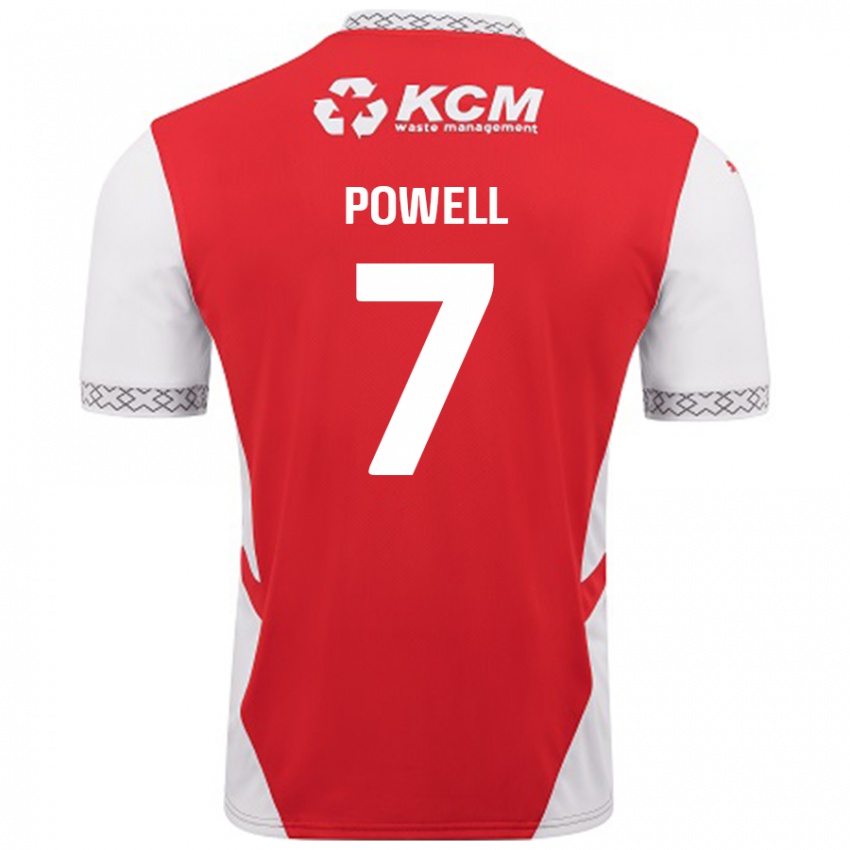 Homem Camisola Joe Powell #7 Branco Vermelho Principal 2024/25 Camisa Brasil