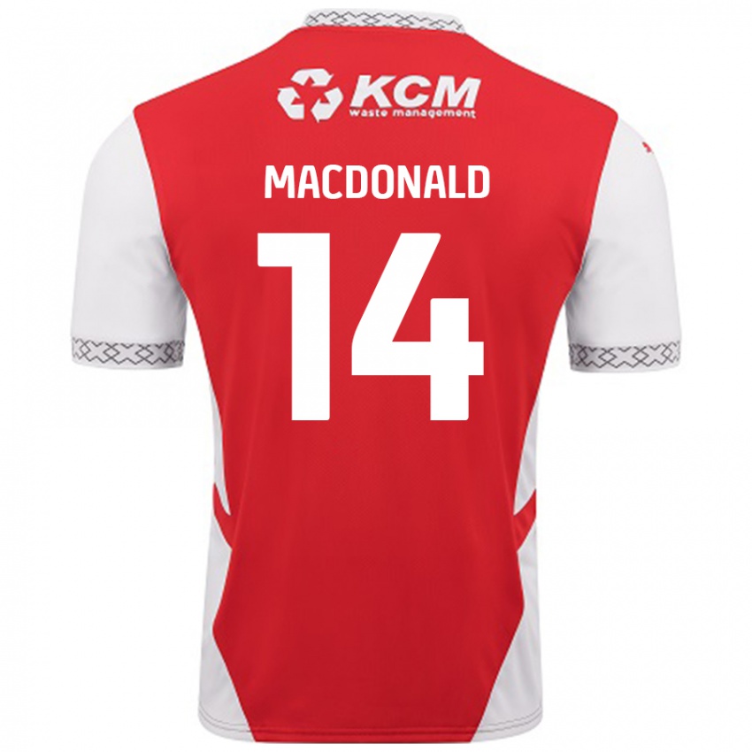 Homem Camisola Alex Macdonald #14 Branco Vermelho Principal 2024/25 Camisa Brasil