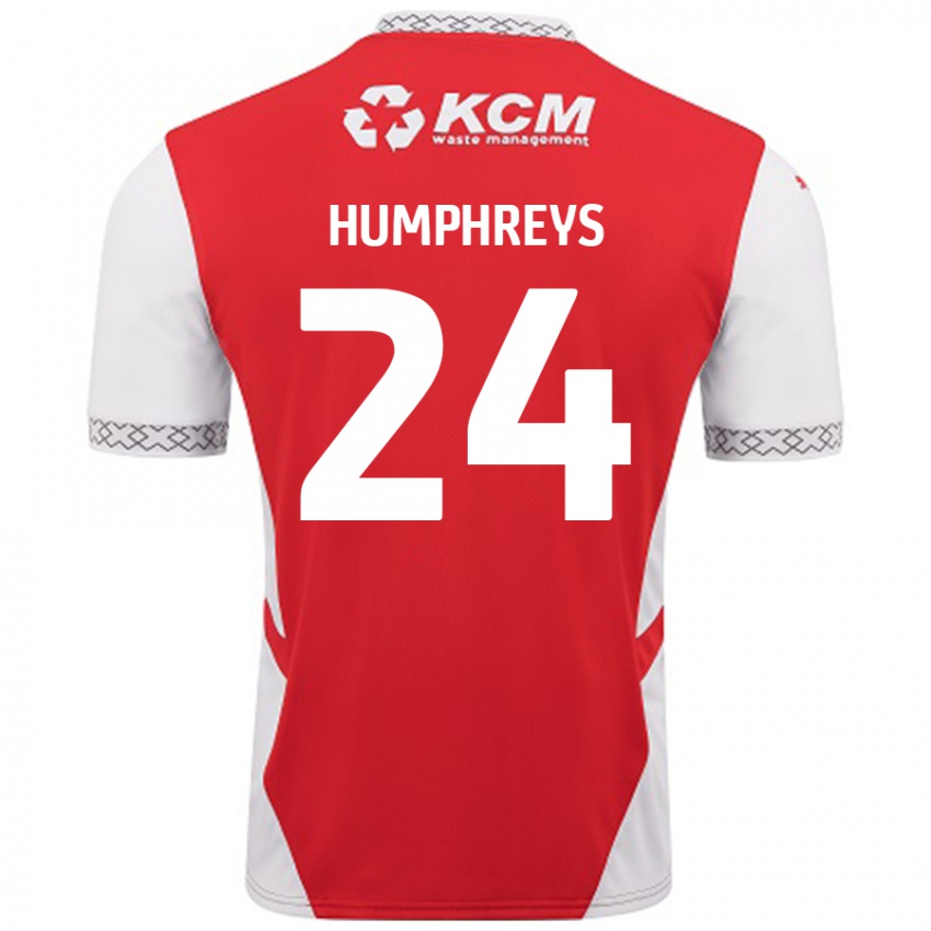 Homem Camisola Cameron Humphreys #24 Branco Vermelho Principal 2024/25 Camisa Brasil