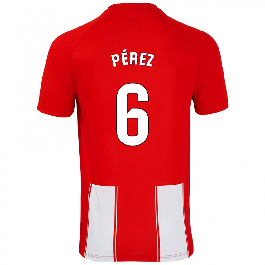 Homem Camisola René Pérez #6 Branco Vermelho Principal 2024/25 Camisa Brasil