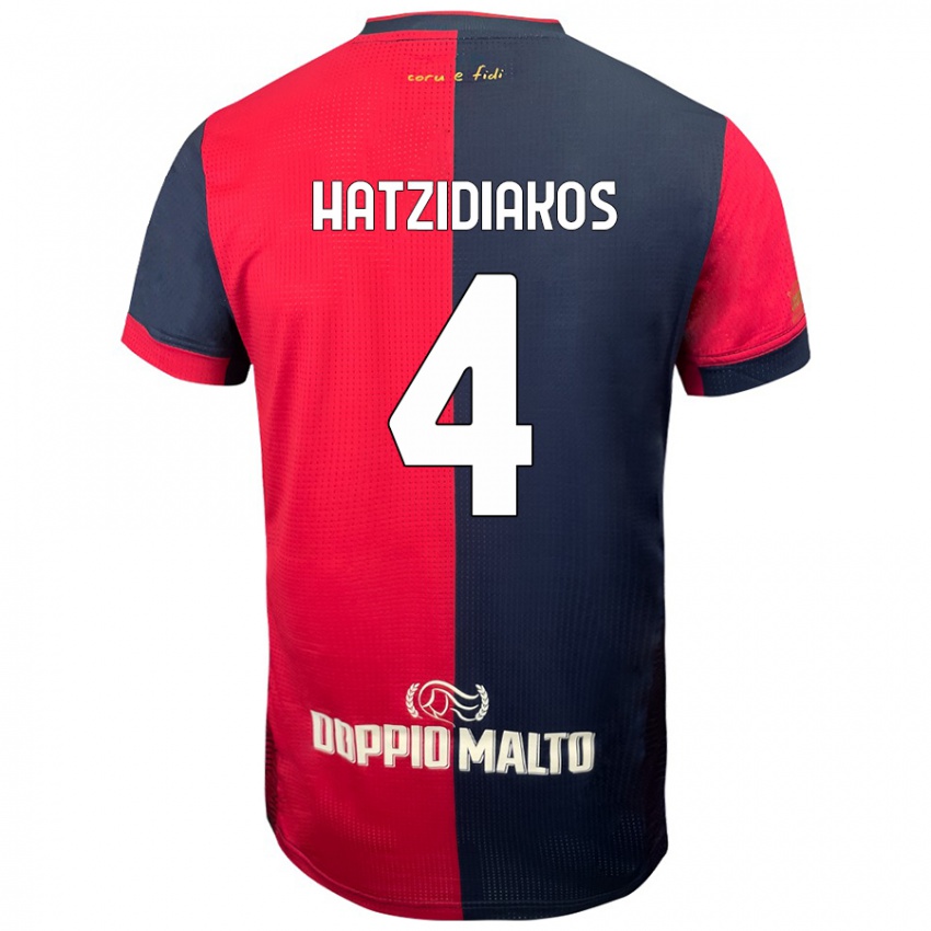 Homem Camisola Pantelis Hatzidiakos #4 Azul Vermelho Escuro Principal 2024/25 Camisa Brasil