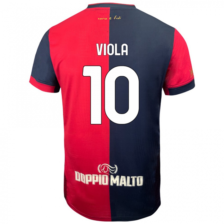 Homem Camisola Nicolas Viola #10 Azul Vermelho Escuro Principal 2024/25 Camisa Brasil