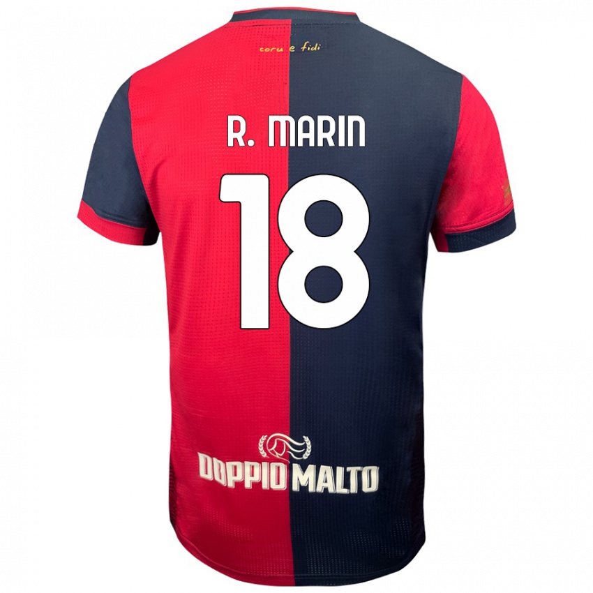 Homem Camisola Răzvan Marin #18 Azul Vermelho Escuro Principal 2024/25 Camisa Brasil