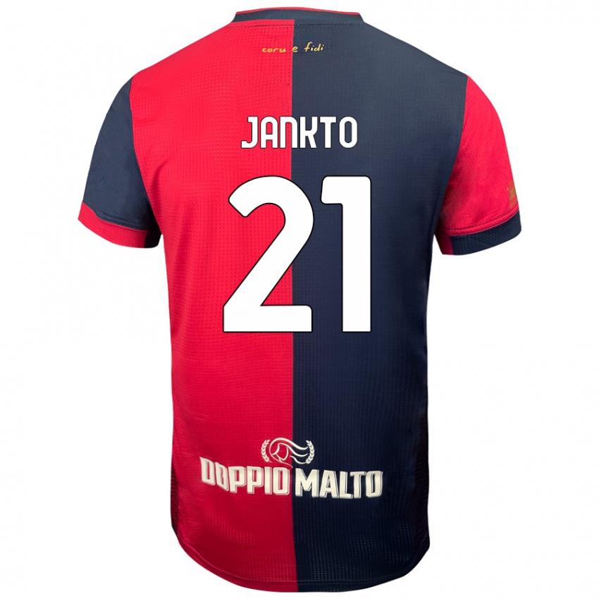 Homem Camisola Jakub Jankto #21 Azul Vermelho Escuro Principal 2024/25 Camisa Brasil