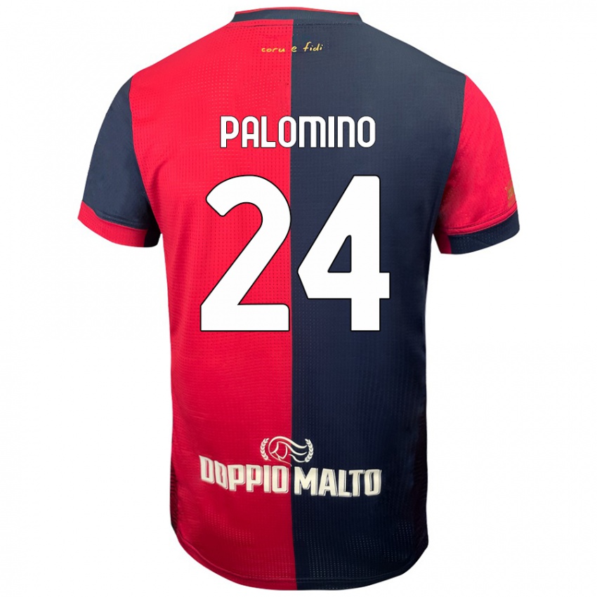 Homem Camisola Jose Luis Palomino #24 Azul Vermelho Escuro Principal 2024/25 Camisa Brasil