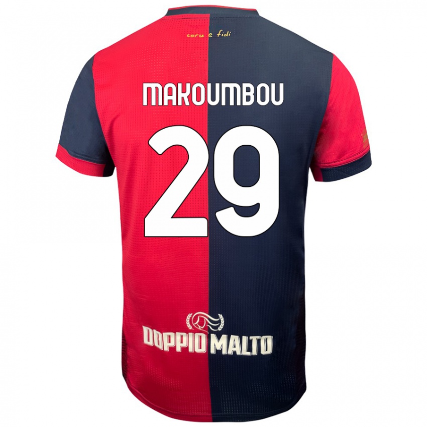 Homem Camisola Antoine Makoumbou #29 Azul Vermelho Escuro Principal 2024/25 Camisa Brasil