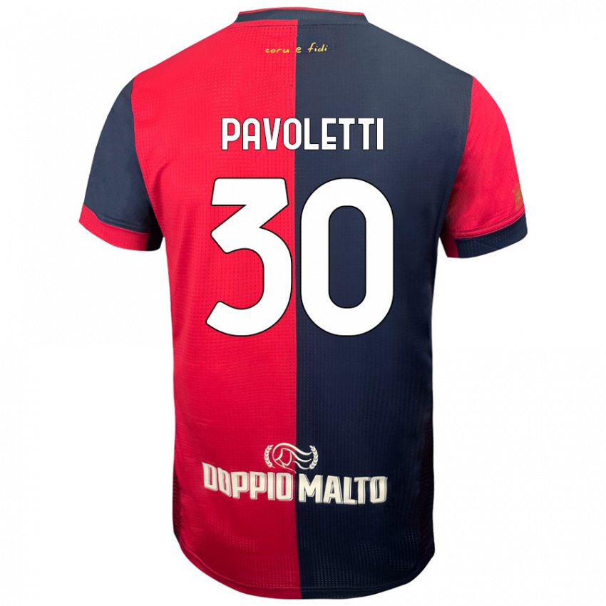 Homem Camisola Leonardo Pavoletti #30 Azul Vermelho Escuro Principal 2024/25 Camisa Brasil