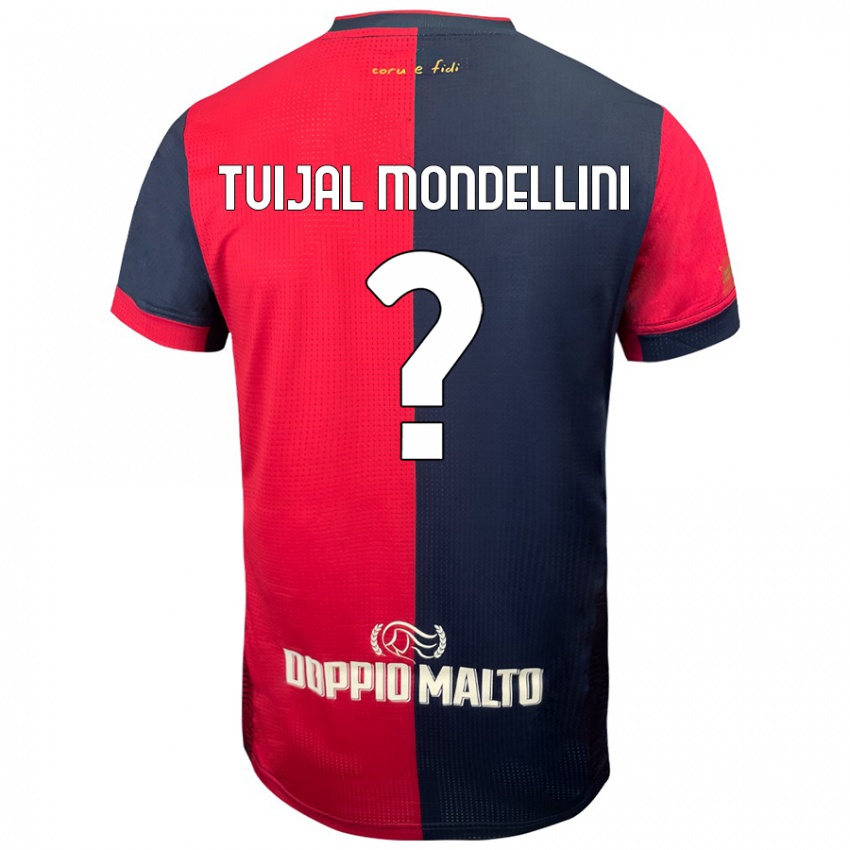 Homem Camisola Luca Tuijal Mondellini #0 Azul Vermelho Escuro Principal 2024/25 Camisa Brasil