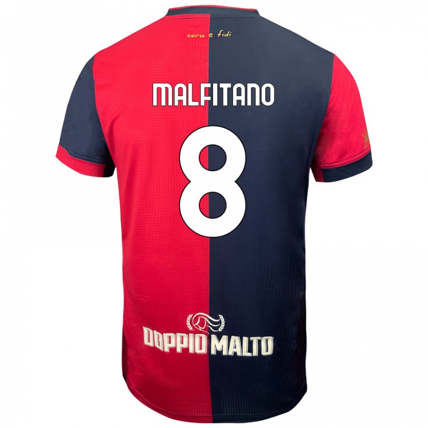 Homem Camisola Roberto Malfitano #8 Azul Vermelho Escuro Principal 2024/25 Camisa Brasil