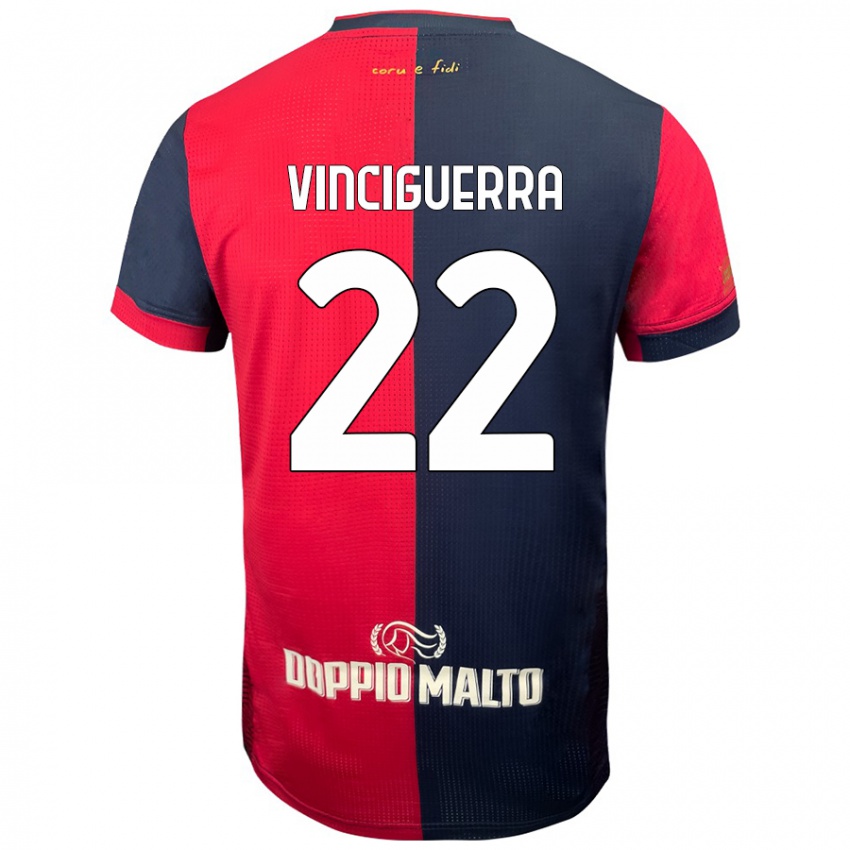 Homem Camisola Alessandro Vinciguerra #22 Azul Vermelho Escuro Principal 2024/25 Camisa Brasil