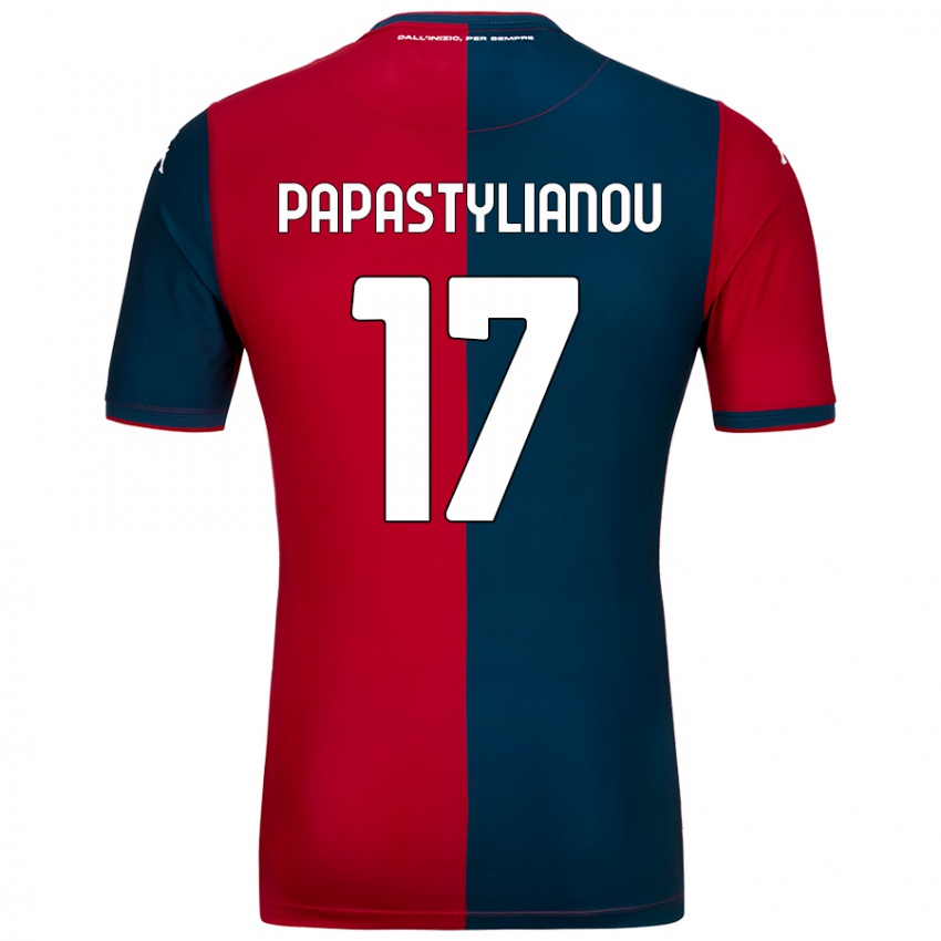 Homem Camisola Lysandros Andreas Papastylianou #17 Azul Escuro Vermelho Principal 2024/25 Camisa Brasil