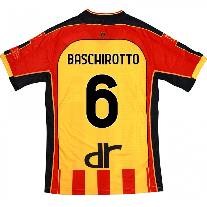 Homem Camisola Federico Baschirotto #6 Vermelho Amarelo Principal 2024/25 Camisa Brasil