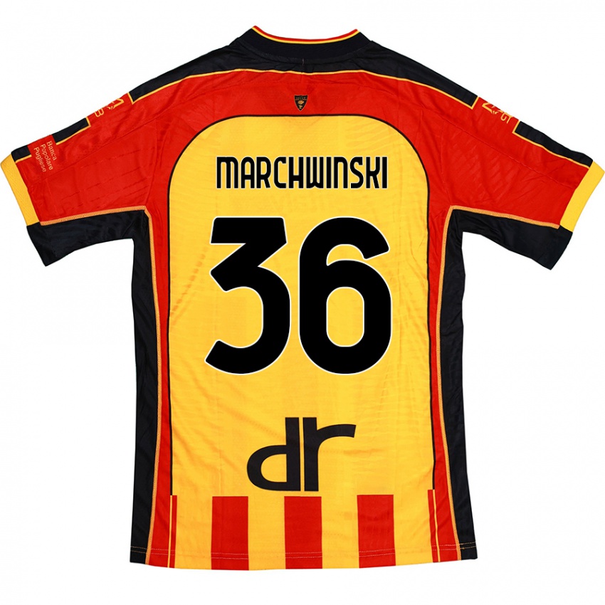 Homem Camisola Filip Marchwinski #36 Vermelho Amarelo Principal 2024/25 Camisa Brasil