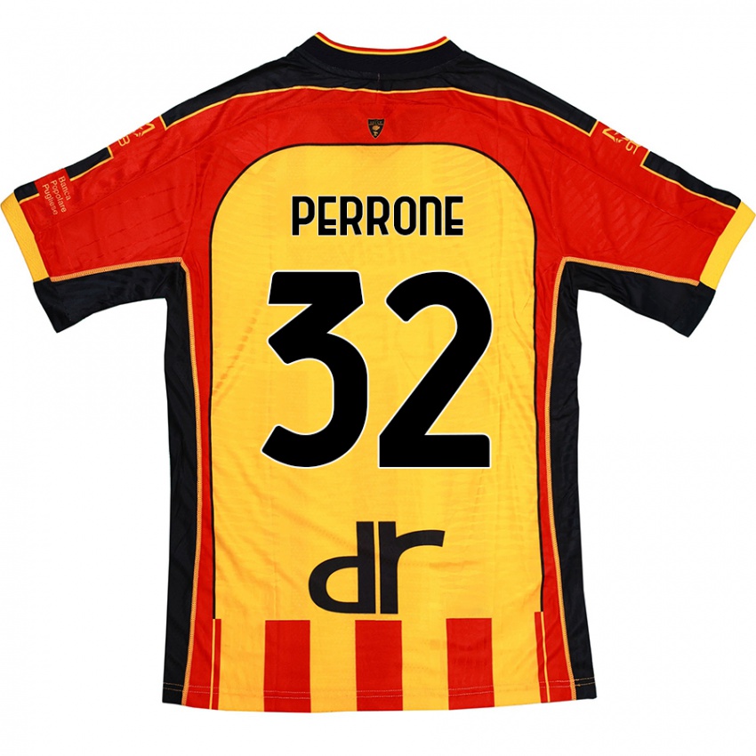 Homem Camisola Samuele Perrone #32 Vermelho Amarelo Principal 2024/25 Camisa Brasil