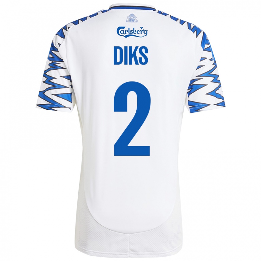 Homem Camisola Kevin Diks #2 Céu Branco Azul Principal 2024/25 Camisa Brasil