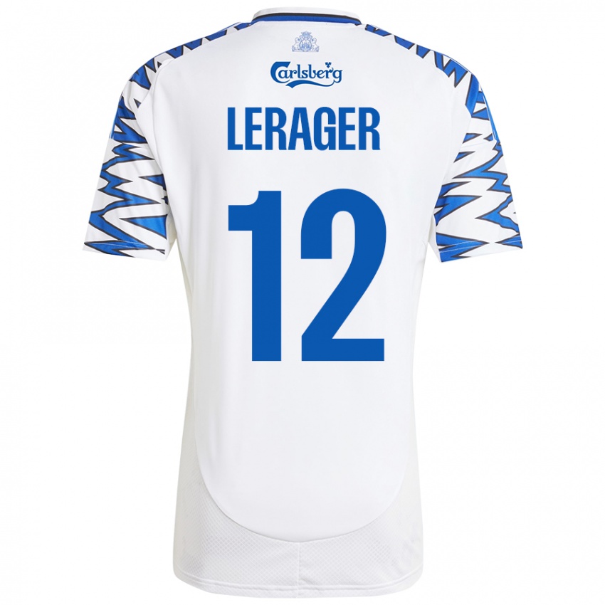 Homem Camisola Lukas Lerager #12 Céu Branco Azul Principal 2024/25 Camisa Brasil