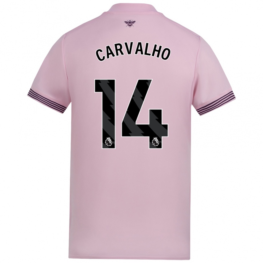 Homem Camisola Fabio Carvalho #14 Cor-De-Rosa Alternativa 2024/25 Camisa Brasil