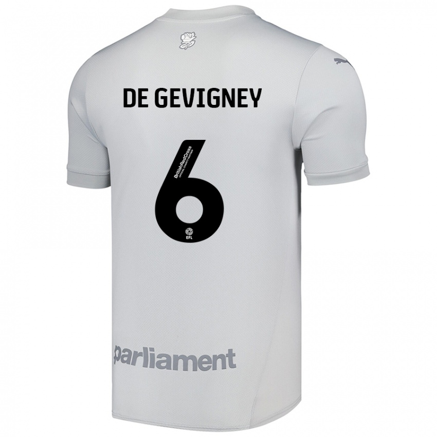 Homem Camisola Maël De Gevigney #6 Cinza Prateado Alternativa 2024/25 Camisa Brasil