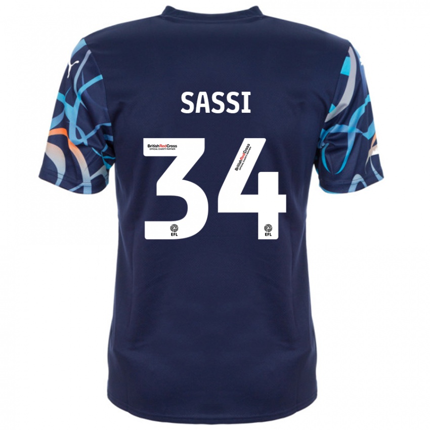 Homem Camisola Dan Sassi #34 Azul Marinho Alternativa 2024/25 Camisa Brasil