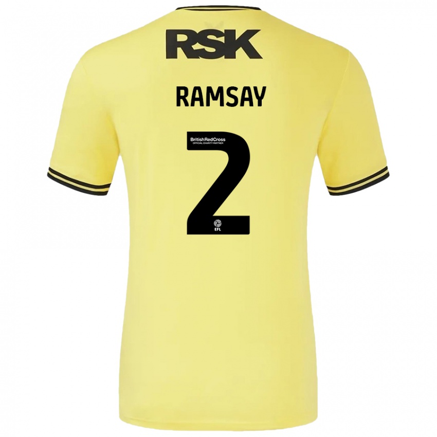 Homem Camisola Kayne Ramsay #2 Amarelo Preto Alternativa 2024/25 Camisa Brasil