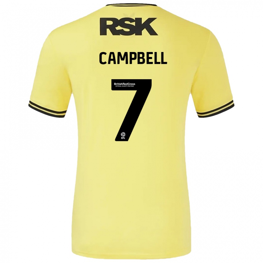 Homem Camisola Tyreece Campbell #7 Amarelo Preto Alternativa 2024/25 Camisa Brasil