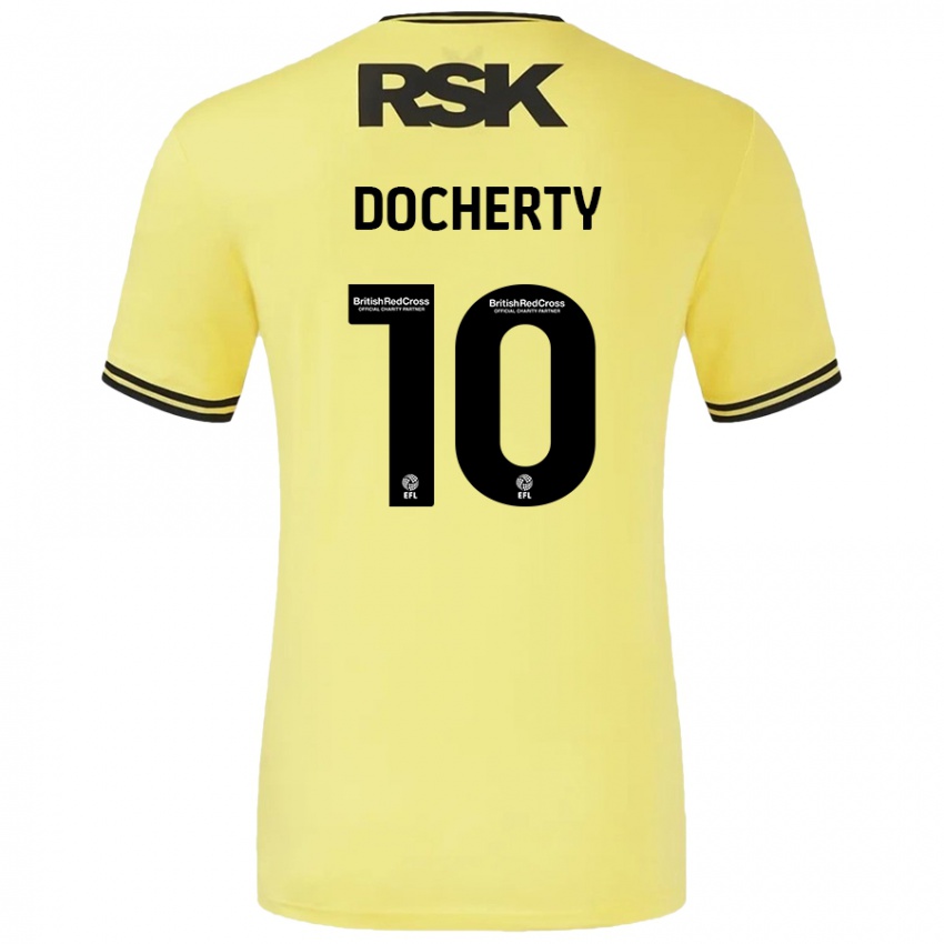 Homem Camisola Greg Docherty #10 Amarelo Preto Alternativa 2024/25 Camisa Brasil