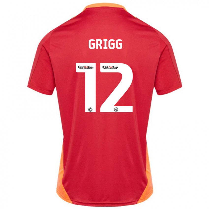 Homem Camisola Katie Grigg #12 Azul Desligado Branco Alternativa 2024/25 Camisa Brasil