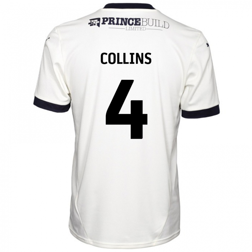 Homem Camisola Archie Collins #4 Fora De Branco Preto Alternativa 2024/25 Camisa Brasil