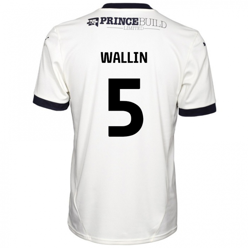 Homem Camisola Oscar Wallin #5 Fora De Branco Preto Alternativa 2024/25 Camisa Brasil