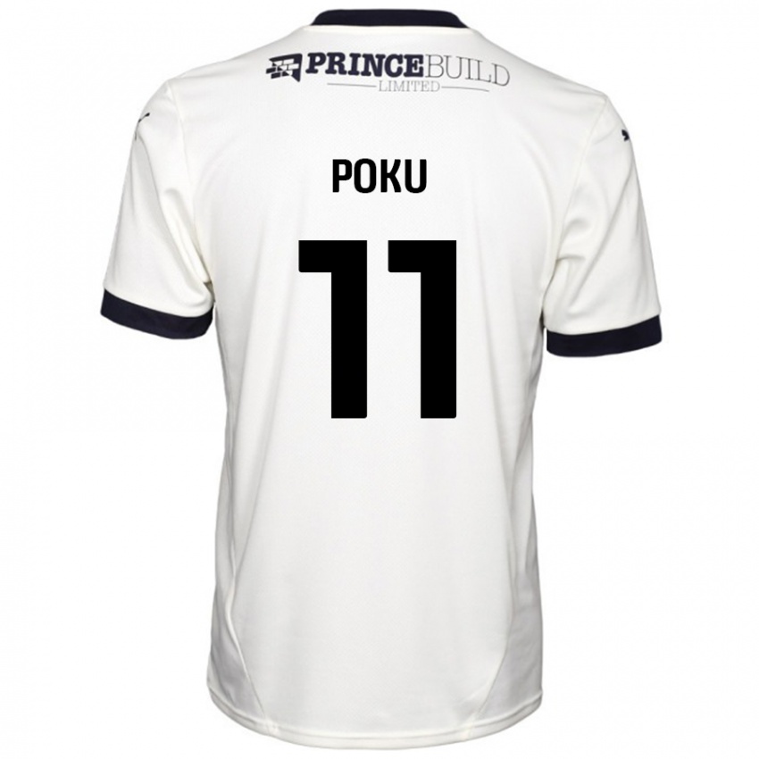 Homem Camisola Kwame Poku #11 Fora De Branco Preto Alternativa 2024/25 Camisa Brasil