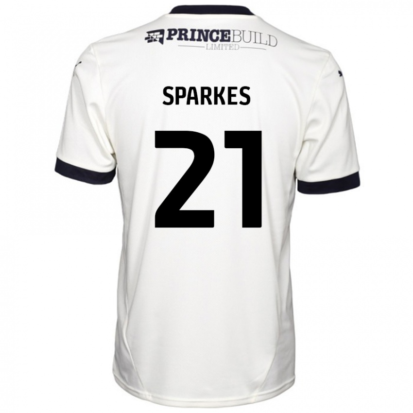 Homem Camisola Jack Sparkes #21 Fora De Branco Preto Alternativa 2024/25 Camisa Brasil