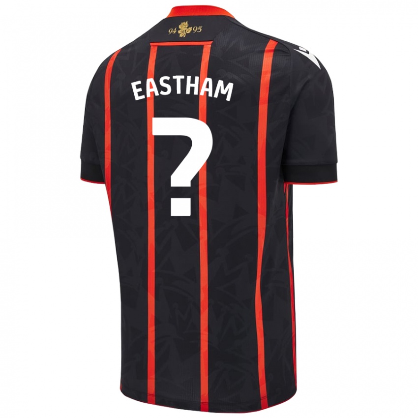 Homem Camisola Jordan Eastham #0 Vermelho Preto Alternativa 2024/25 Camisa Brasil