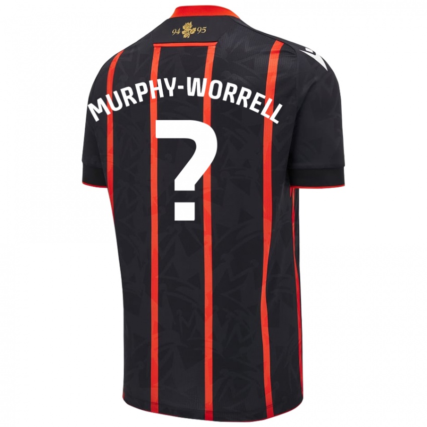 Homem Camisola Paul Murphy-Worrell #0 Vermelho Preto Alternativa 2024/25 Camisa Brasil