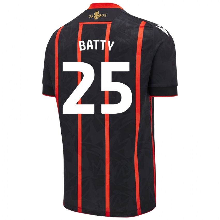 Homem Camisola Jake Batty #25 Vermelho Preto Alternativa 2024/25 Camisa Brasil