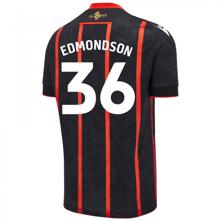 Homem Camisola James Edmondson #36 Vermelho Preto Alternativa 2024/25 Camisa Brasil