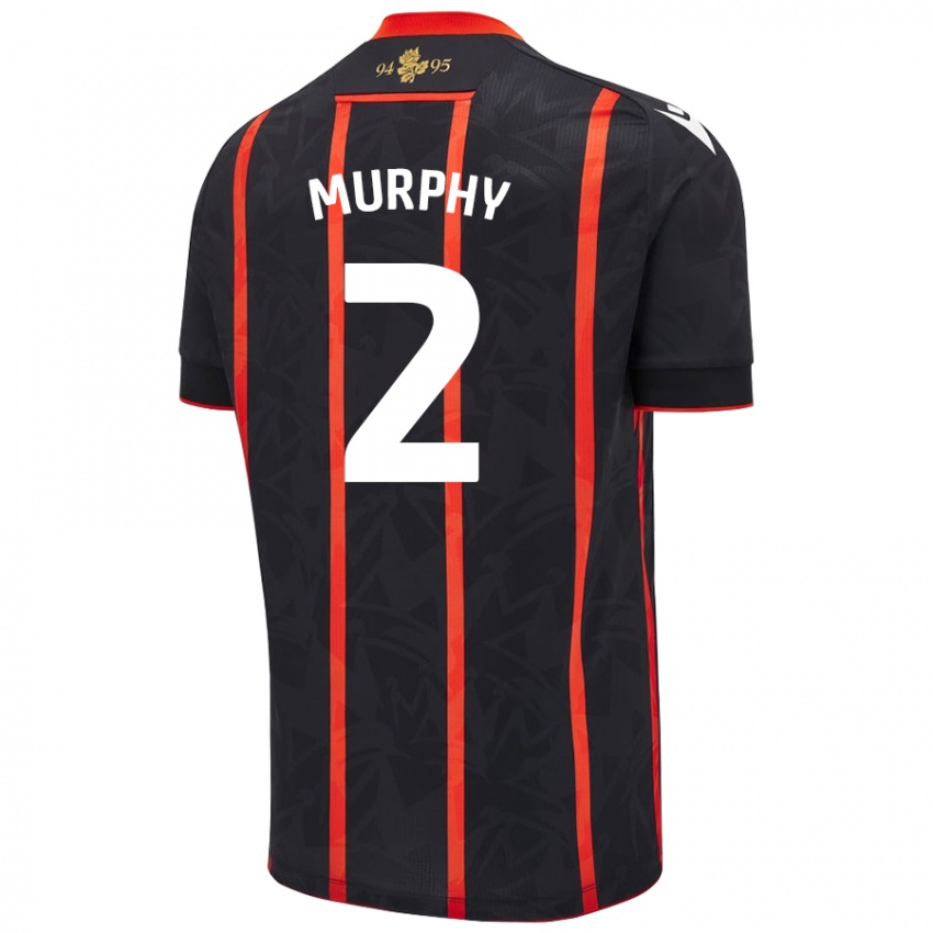 Homem Camisola Niamh Murphy #2 Vermelho Preto Alternativa 2024/25 Camisa Brasil