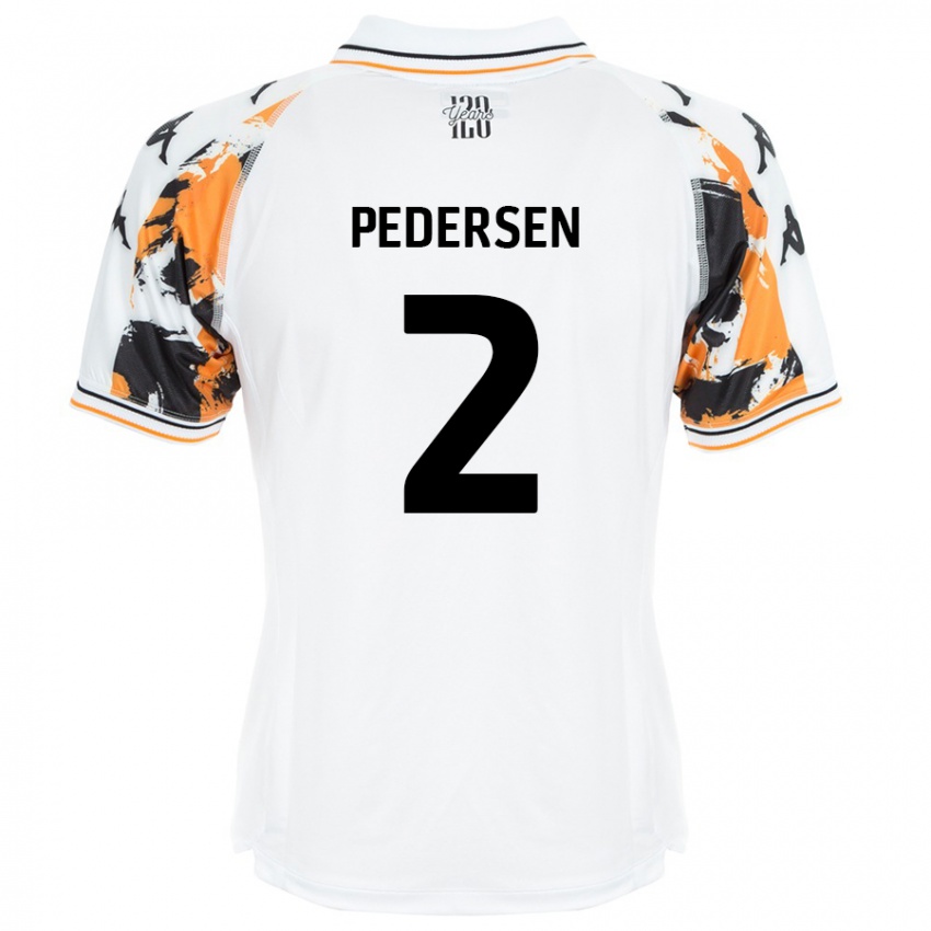 Homem Camisola Eden Pedersen #2 Branco Alternativa 2024/25 Camisa Brasil