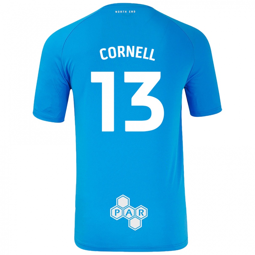 Homem Camisola David Cornell #13 Céu Azul Alternativa 2024/25 Camisa Brasil