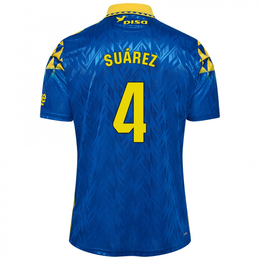 Homem Camisola Alex Suárez #4 Amarelo Azul Alternativa 2024/25 Camisa Brasil